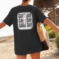 Womens Baseball Mom Leopard Game Day Mother's Day Women's T-Shirt Back Print