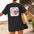 Womens Bleached Custom Baseball Mom Number 22 Heart For Mom Women's T-Shirt Back Print Womens Bleached Custom Baseball Mom Number 22 Heart For Mom Women's T-Shirt Back Print