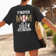 Womens Proud Mom Of a 2024 Senior Class Of 2024 Baseball Mom Women's T-Shirt Back Print Womens Proud Mom Of a 2024 Senior Class Of 2024 Baseball Mom Women's T-Shirt Back Print