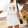 Ball Mom Heart Basketball Baseball Mom Premium Women's T-Shirt Back Print