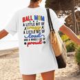 Ball Mom Proud Volleyball Baseball Mom Women's T-Shirt Back Print Ball Mom Proud Volleyball Baseball Mom Women's T-Shirt Back Print