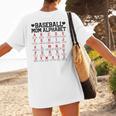 Baseball Mom Alphabet Women's T-Shirt Back Print Baseball Mom Alphabet Women's T-Shirt Back Print