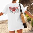 Baseball Mom Coquette Pink Bow Baseball Mama Premium Women's T-Shirt Back Print