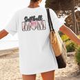 Baseball Mom Coquette Women Girls Baseball Mama Women's T-Shirt Back Print Baseball Mom Coquette Women Girls Baseball Mama Women's T-Shirt Back Print
