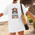 Baseball Mom Game Day Messy Bun Leopard Mother's Day Women's T-Shirt Back Print