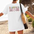 Baseball Mom Groovy Game Day Women's T-Shirt Back Print
