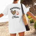 Baseball Mom Leopard Heart Baseball Player Kids Women's T-Shirt Back Print Baseball Mom Leopard Heart Baseball Player Kids Women's T-Shirt Back Print