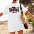 Baseball Mom Leopard Baseball Mama Life Girls Women Baller Premium Women's T-Shirt Back Print