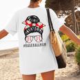 Baseball Mom Leopard Messy Bun Game Day Women's T-Shirt Back Print Baseball Mom Leopard Messy Bun Game Day Women's T-Shirt Back Print