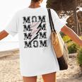 Baseball MOM Lightning Bolt Tshirt Retro Women's T-Shirt Back Print Baseball MOM Lightning Bolt Tshirt Retro Women's T-Shirt Back Print