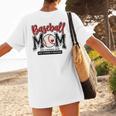 Baseball Mom Red Varsity Baseball Mama Cute Mother's Day Women's T-Shirt Back Print