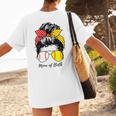 Baseball Mom Softball Mom Of Both Messy Bun Mother's Day Women's T-Shirt Back Print Baseball Mom Softball Mom Of Both Messy Bun Mother's Day Women's T-Shirt Back Print