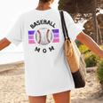 Baseball Mom Sports Mom Proud Baseball Mom Women's T-Shirt Back Print