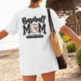 Baseball Mom Varsity Baseball Mama Cute Mother's Day Women's T-Shirt Back Print Baseball Mom Varsity Baseball Mama Cute Mother's Day Women's T-Shirt Back Print