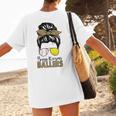 Busy Raising Ballers Tennis Baseball Mom Messy Bun Leopard Women's T-Shirt Back Print Busy Raising Ballers Tennis Baseball Mom Messy Bun Leopard Women's T-Shirt Back Print