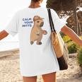 Capybara Calm Your Mitts Baseball Mom Sport Lover Tee Women's T-Shirt Back Print Capybara Calm Your Mitts Baseball Mom Sport Lover Tee Women's T-Shirt Back Print
