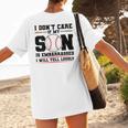 I Don't Care If My Son Is Embarrassed Baseball Mom Women's T-Shirt Back Print I Don't Care If My Son Is Embarrassed Baseball Mom Women's T-Shirt Back Print