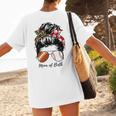 Football Mom Baseball Mom Of Both Messy Bun Mother's Day Premium Tri-Blend Women's T-Shirt Back Print Football Mom Baseball Mom Of Both Messy Bun Mother's Day Premium Tri-Blend Women's T-Shirt Back Print