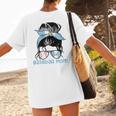 Guatemala Baseball Mom Messy Bun Women's T-Shirt Back Print Guatemala Baseball Mom Messy Bun Women's T-Shirt Back Print
