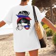 Haitian Baseball Mom Haiti Flag Baseball Girl Women's T-Shirt Back Print