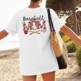 Leopard Baseball Mom Game Day Vibes Mother's Day Women's T-Shirt Back Print