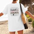 Leopard Baseball Mom Mama Mommy Bleached Women's T-Shirt Back Print Leopard Baseball Mom Mama Mommy Bleached Women's T-Shirt Back Print