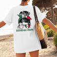 Mexico Baseball Mom Messy Bun Women's T-Shirt Back Print Mexico Baseball Mom Messy Bun Women's T-Shirt Back Print