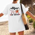 Mom Of Both Basketball Baseball Mom Women's T-Shirt Back Print Mom Of Both Basketball Baseball Mom Women's T-Shirt Back Print