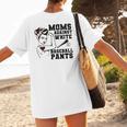 Moms Against White Baseball Pants Funny Baseball Mom Women's T-Shirt Back Print
