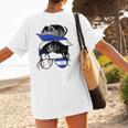 Nicaraguan Baseball Mom Nicaragua Flag Baseball Girl Women's T-Shirt Back Print