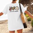 Peace Love Baseball Mom Leopard Print Cheetah Pattern Women's T-Shirt Back Print Peace Love Baseball Mom Leopard Print Cheetah Pattern Women's T-Shirt Back Print