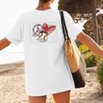 Peace Love Baseball Mom Mommy Premium Women's T-Shirt Back Print