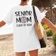 Proud Senior Baseball Mom Senior 2024 Class Leopard Game Day Women's T-Shirt Back Print Proud Senior Baseball Mom Senior 2024 Class Leopard Game Day Women's T-Shirt Back Print