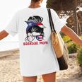 Puerto Rico Baseball Mom Messy Bun Boricua Women's T-Shirt Back Print