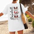 Retro Baseball Mom Mama Baseball Life Softball Life Game Day Women's T-Shirt Back Print