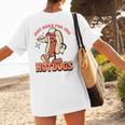 Retro Just Here For The Hotdogs Baseball Mom Sport Lover Women's T-Shirt Back Print Retro Just Here For The Hotdogs Baseball Mom Sport Lover Women's T-Shirt Back Print