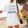 Spring 2024 Season Cute Baseball Mom Here For The Snacks Women's T-Shirt Back Print