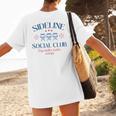 Spring 2025 Swing Batter Baseball Mom Sideline Social Club Women's T-Shirt Back Print