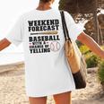 Weekend Forecast Baseball Baseball Mom Women's T-Shirt Back Print Weekend Forecast Baseball Baseball Mom Women's T-Shirt Back Print