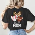 Ball Mom Football Baseball Mom Heart Women's T-Shirt Back Print