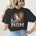 Ball Mom Heart Basketball Baseball Mom Women's T-Shirt Back Print Ball Mom Heart Basketball Baseball Mom Women's T-Shirt Back Print