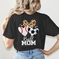 Ball Mom Soccer Baseball Mom Heart Women's T-Shirt Back Print Ball Mom Soccer Baseball Mom Heart Women's T-Shirt Back Print