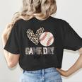Baseball Game Day Vibes Baseball Mom Mama Leopard Cute Women's T-Shirt Back Print Baseball Game Day Vibes Baseball Mom Mama Leopard Cute Women's T-Shirt Back Print