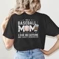 Baseball Mom Caffeine Fueled Game Day Essential Women's T-Shirt Back Print Baseball Mom Caffeine Fueled Game Day Essential Women's T-Shirt Back Print