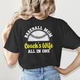 Baseball Mom Coach's Wife All In One Sports Player Coach Women's T-Shirt Back Print Baseball Mom Coach's Wife All In One Sports Player Coach Women's T-Shirt Back Print