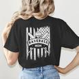 Baseball MOM Cool USA American Flag Family Reunion Women's T-Shirt Back Print Baseball MOM Cool USA American Flag Family Reunion Women's T-Shirt Back Print