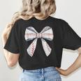Baseball Mom Coquette Bow Baseball Mama Women's T-Shirt Back Print