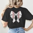 Baseball Mom Coquette Bow Mother's Day Baseball Mom Tees Women's T-Shirt Back Print Baseball Mom Coquette Bow Mother's Day Baseball Mom Tees Women's T-Shirt Back Print