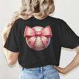 Baseball Mom Coquette Pink Bow Baseball Mom Women's T-Shirt Back Print Baseball Mom Coquette Pink Bow Baseball Mom Women's T-Shirt Back Print