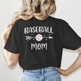 Baseball Mom Cute Grandson Player Arrow Heart Family Women's T-Shirt Back Print Baseball Mom Cute Grandson Player Arrow Heart Family Women's T-Shirt Back Print